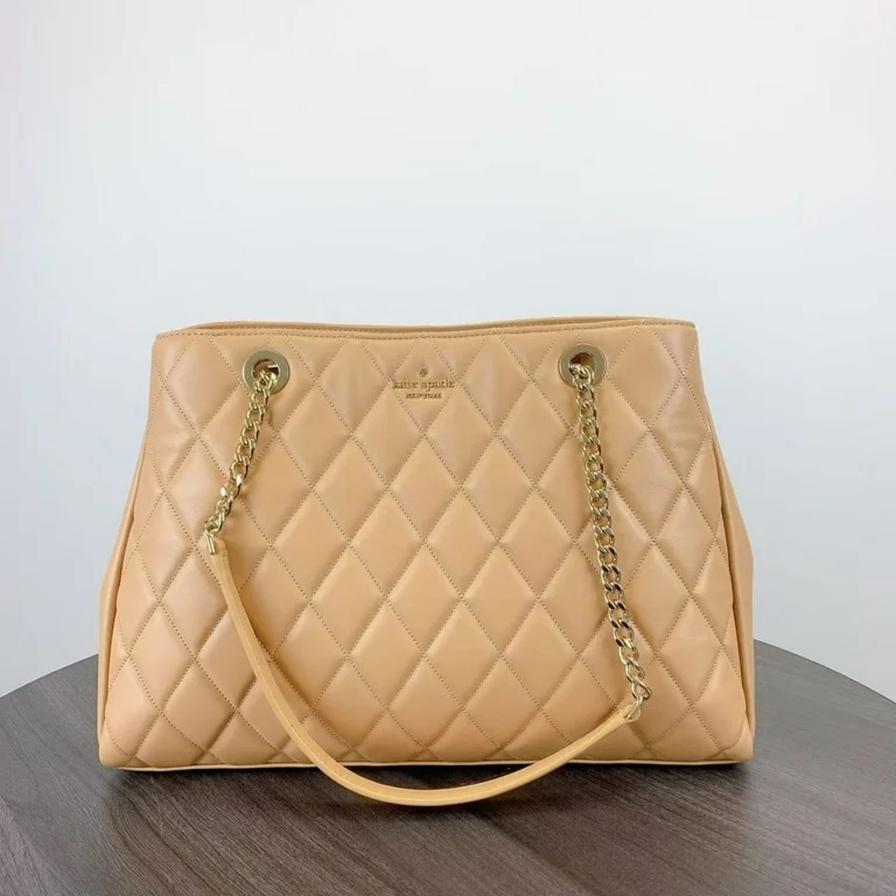 Kate Spade Tan Quilted Women Bag